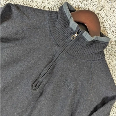 Suéter Pullover Mezcla Lana The North Face 1/4 Cremallera Cuello Simulado Informal Para Hombre Pequeño Foto 1 de 4