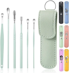 Kit de limpieza de selección de orejas de 6 piezas Herramienta espiral de eliminación de cera Cuchara Limpiador Kit de cureta - Imagen 1 de 9
