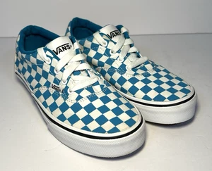 Vans Off The Wall Checkerboard Blue & White Lace-Up Shoe Children (GS) Size 2Y - Picture 1 of 15