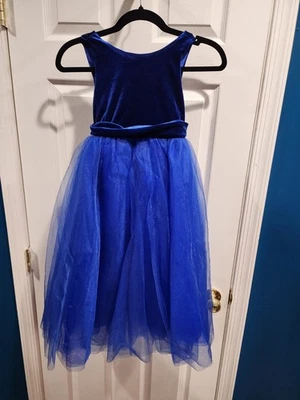 Fiesta Nupcial Nuevo sin Etiquetas Niña’s Tul Falda Vestido Sin Mangas Talla 4 Azul Foto 1 de 4