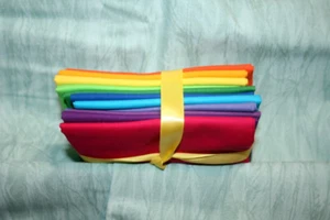 11 FAT QUARTERS OF PRIMARY COLOR COTTON SOLIDS - 100% COTTON FABRIC - Picture 1 of 3