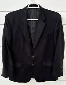 Ralph Lauren Black Velvet Faux Suede Blazer Sports Coat Suit Jacket Mens 44R - Picture 1 of 6