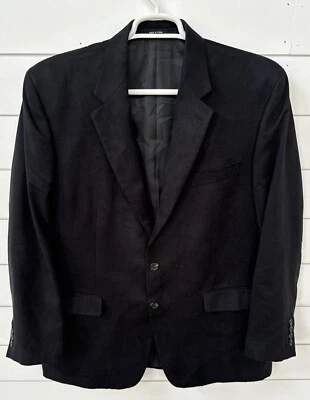 Ralph Lauren Black Velvet Faux Suede Blazer Sports Coat Suit Jacket Mens 44R - Image 1 of 4