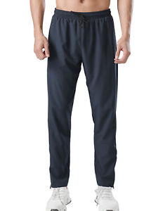Mens Casual Solid Color Sweatpants Drawstring Sport Quick-dry Pants Trousers 