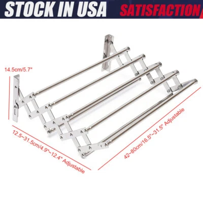 Wall Mounted Clothes Drying Rack Stainless Steel Retractable Laundry Drying Rack - Image 1 of 4