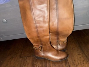 Alex Marie Leather Knee High Boots Womens Size 7 Full Zip - Picture 1 of 5