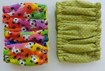 Paquete de 2 pañales para perros PEQUEÑOS ESTRECHOS para machos tie dye banda para el vientre envoltura elástica 10 12 pulgadas Foto 1 de 2