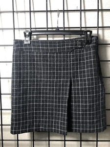 Ann Taylor LOFT petites front side pleat black/gray Lined Mini Skirt Size 2P - Picture 1 of 6