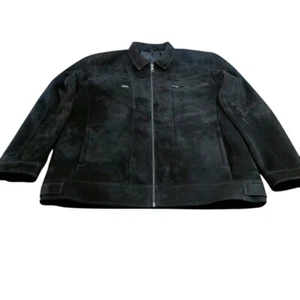 KLASSISCH NEU Herren Schwarz Wildleder Jacke Weiches Lammfell Stylisch Slim Fit Mantel Jacke - Bild 1 von 7