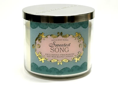 BATH & BODY WORKS SWEETEST SONG 3-WICK SCENTED LARGE 14.5 OZ FILLED CANDLE NEW - Image 1 of 4