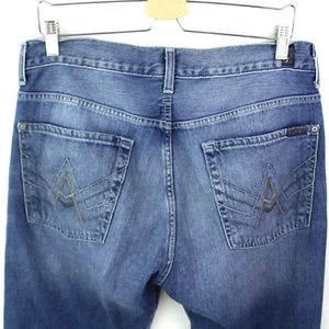 7 For All Mankind A pkt relaxed Mens Jeans 31 Measured 34X32 Bootcut Button Fly - Picture 1 of 8