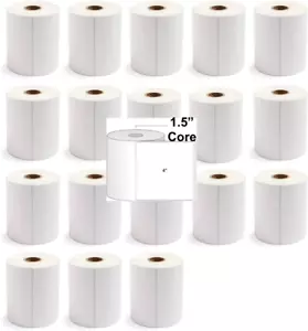 18 JUMBO ROLLS Direct Thermal 4"x4" Labels (500 labels/roll) 9,000 Labels/pd 75z - Picture 1 of 1