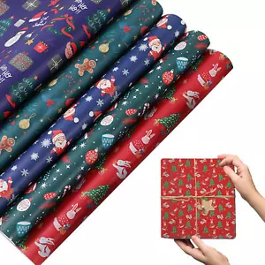 5x Christmas Wrapping Paper Colorful Gift Wrapping Paper Holiday Party Gift - Picture 1 of 12