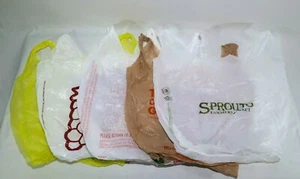 Assorted Plastic Grocery Bags Single Use Clean Folded Art Crafts Trash Bag - Picture 1 of 7
