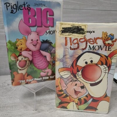 Piglets Big Movie (2003) + The Tigger Movie (2000) VHS Disney Clamshell Lot  - Image 1 of 4