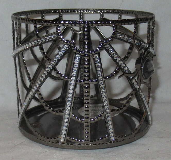 Bath & Body Works Halloween Black Diamond Spider Web 3 Wick Candle Holder Sleeve