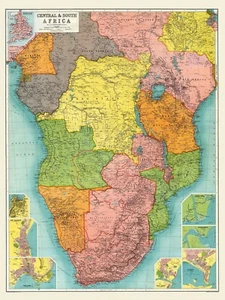 1910 Map of Central and South Africa - Picture 1 of 5