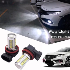 2x Xenon White H11 H8 102-SMD LED Fog Light Bulbs Lamp for Honda Civic 2006-2020 - Picture 1 of 9