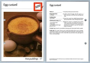 Egg Custard #17 Hot Puddings Hamlyn All-Colour Cookery Card - Picture 1 of 1