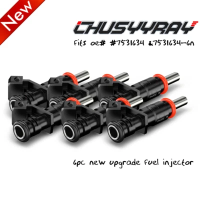 6x nuevos inyectores de combustible de actualización para BMW 325i 325xi 2006 3,0 L I6 7531634 1353753163 Foto 1 de 4