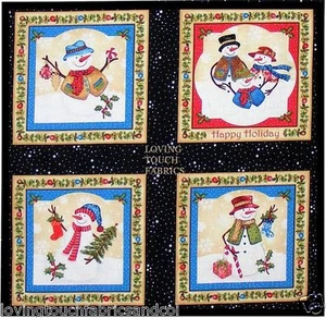 15 BLOCKS BENARTEX "FROSTY FRIENDS" 03589-12 CHRISTMAS FABRIC PANEL 23" X 44" - Picture 1 of 2