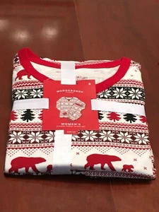 WONDERSHOP Womens Small 2 Piece Red Wht Pajamas Sleepwear Cotton Christmas NEW - Picture 1 of 4