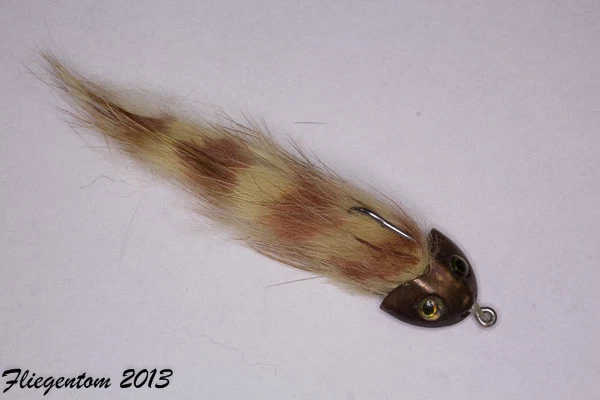 Fliegentom Streamer 3 Stück Cremefarbene Koppe Grizzly - Bild 1 von 1