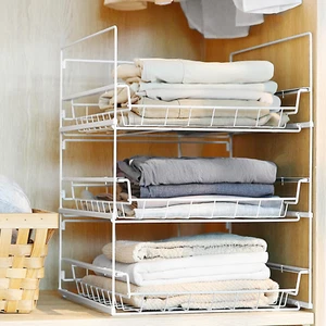 Wardrobe Organiser, Wardrobe Storage, Stackable Storage Drawers, with Push and P - Picture 1 of 7