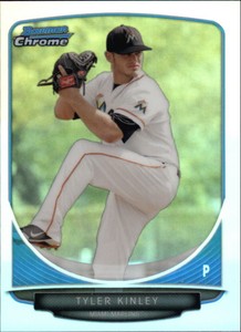 2013 Bowman Chrome Mini Refractors Marlins Baseball Card #128 Tyler Kinley /125
