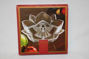 Christmas Holiday Gorham Angel's of Peace Glass Candy Star Dish Bowl 7.5" - Picture 1 of 6