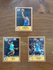 2003/04 Topps Bazooka basketball gold card lot (3) Hamilton, West (R) &Elson (R)