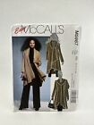 McCall`s Sewing Pattern M5987 Open Front Coat Unlined Size 8 10 12 14 Uncut