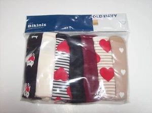 Old Navy Underwear Girls 7 Bikini Valentine Hearts Cats Size L New - Picture 1 of 2