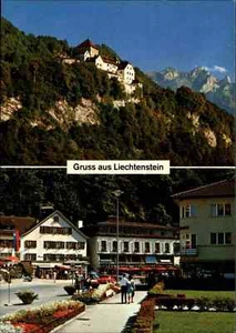 Fürstentum LIECHTENSTEIN Mehrbild-AK Vaduz, Schloss Ansicht und Strassen Partie - Bild 1 von 2
