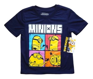 MINIONS DESPICABLE ME Active Poly T-Shirt Navy Tee Boys Size 4, 5 or 6 NWT $16 - Picture 1 of 1