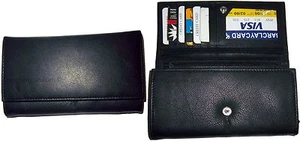 Lote de 2 nuevas billeteras de cuero para mujer 6 tarjetas de crédito 7 bolsillos para billetes BNWT - Imagen 1 de 12