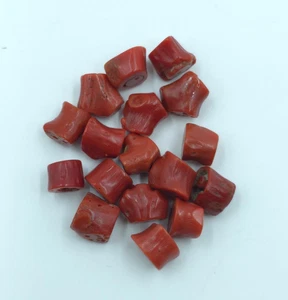 100%Natural Italian Red Coral Beads Mediterranean Sea Coral Loose Beads Gemstone - Picture 1 of 5