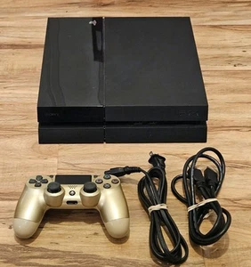 Sony Playstation 4 500 GB con controlador dorado y cables - bastante limpio - probado - Imagen 1 de 23