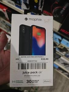 mophie iPhone X / Xs Juice Pack Air Thin Wireless Battery Case Cover Black - Afbeelding 1 van 2
