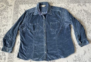 Eddie Bauer Women's XXL Blue Soft Cotton Button Up Long Sleeve Shirt - Picture 1 of 7