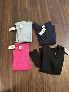 4 Girls Baby Gap Ribbed Long Sleeve T-Shirt Size 4 Blue,pink,black,navy - Picture 1 of 5