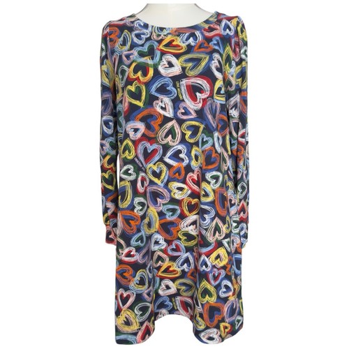 Abito maglietta Love Moschino cuori neon cotone taglia 6