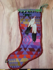 Calza natalizia nativi americani coperta di lana Navajo - Foto 1 di 4