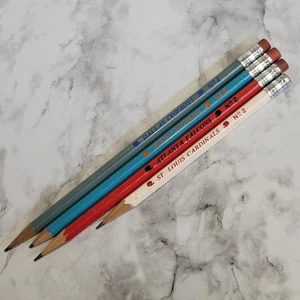 VTG 80s NFL Pencil Lot 4 Pc Faber Castell Cowboys Falcons Dolphins Cardinals - Picture 1 of 5