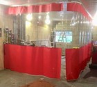 RED & CLEAR HEAVY DUTY L SHAPE CORNER WOODWORKING SAW BENCH CURTAINS 30FT X 10FT
