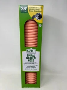 Expert Gardener 25' Spiral Garden Hose Lightweight UV Resistant Anti-Kink, Peach - Picture 1 of 3