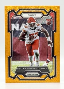 2023 Prizm Orange Disco #349 Felix Anudike-Uzomah RC Kansas City Chiefs - Picture 1 of 2