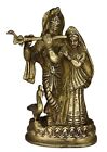Radha Krishna Statue Antique Style Handmade Brass Figure Home Decor Sculpture