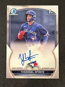 Yhoangel Aponte 2023 Bowman Chrome 1st Auto Blue Jays CPA-YA - Picture 1 of 2