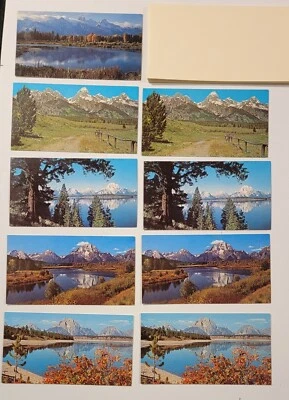 Set of 9 cards & 8 envelopes Teton Range panorama, Mt Moran, Grand Teton - Image 1 of 4